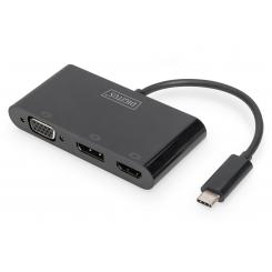 Digitus Adaptador de monitor triple USB-C 3 en 1 (HDMI, DP, VGA)